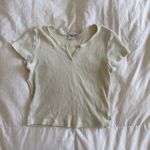 TNA Light mint Ribbed Short Sleeve Top